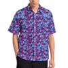 TURMHAWI Men's Hawaiian Shirt for Men Wrinkle Free Casual Printed Beach Shirt, Blue Purple Whale Tail Men's Casual Button Down Shirts Regular Fit Short Sleeve Holiday Summer Shirts for Men, 3XL view 2