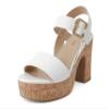 Soda Annual ~ Women Open Round Toe Single Band High Heel Notch Wedge Sandals with Adjustable Ankle Strap (White Pu, us_footwear_size_system, adult, numeric, medium, 10) view 2