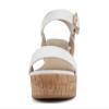 Soda Annual ~ Women Open Round Toe Single Band High Heel Notch Wedge Sandals with Adjustable Ankle Strap (White Pu, us_footwear_size_system, adult, numeric, medium, 10) view 3