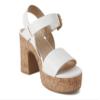 Soda Annual ~ Women Open Round Toe Single Band High Heel Notch Wedge Sandals with Adjustable Ankle Strap (White Pu, us_footwear_size_system, adult, numeric, medium, 10) view 4