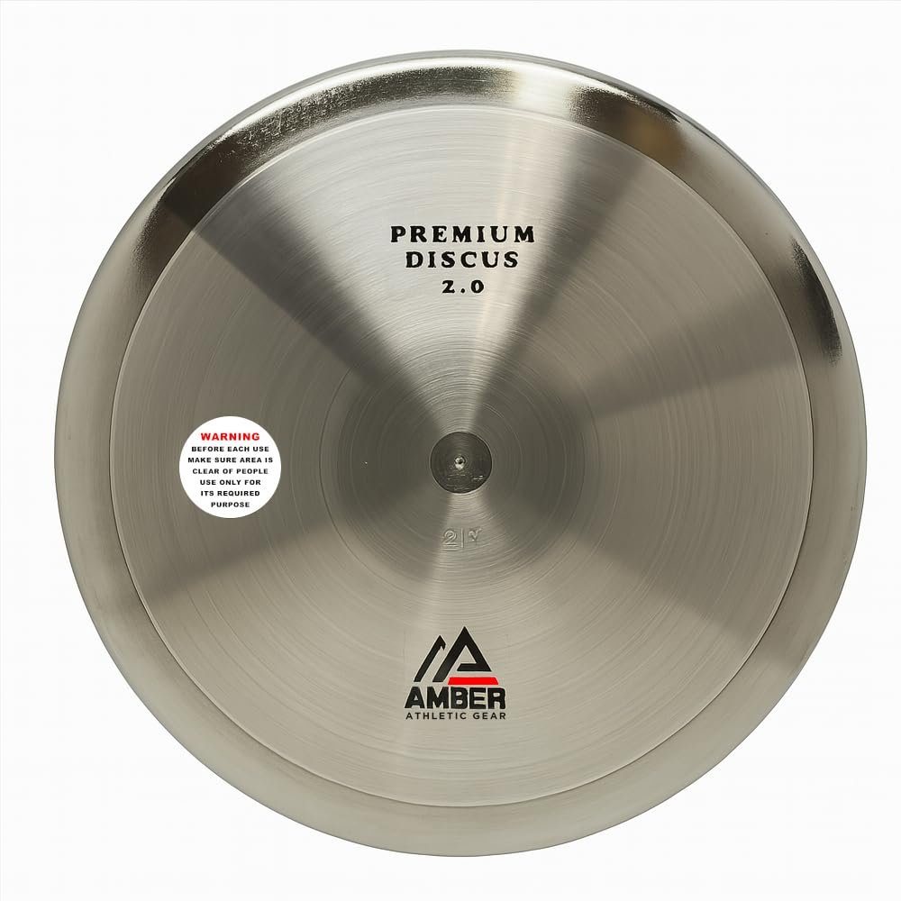 Amber Fight Gear Premium Discus for Track & Field Training and Competition - 70% Rim Weight, Sturdy Chrome-Plated Design, Centerless Construction, 1kg