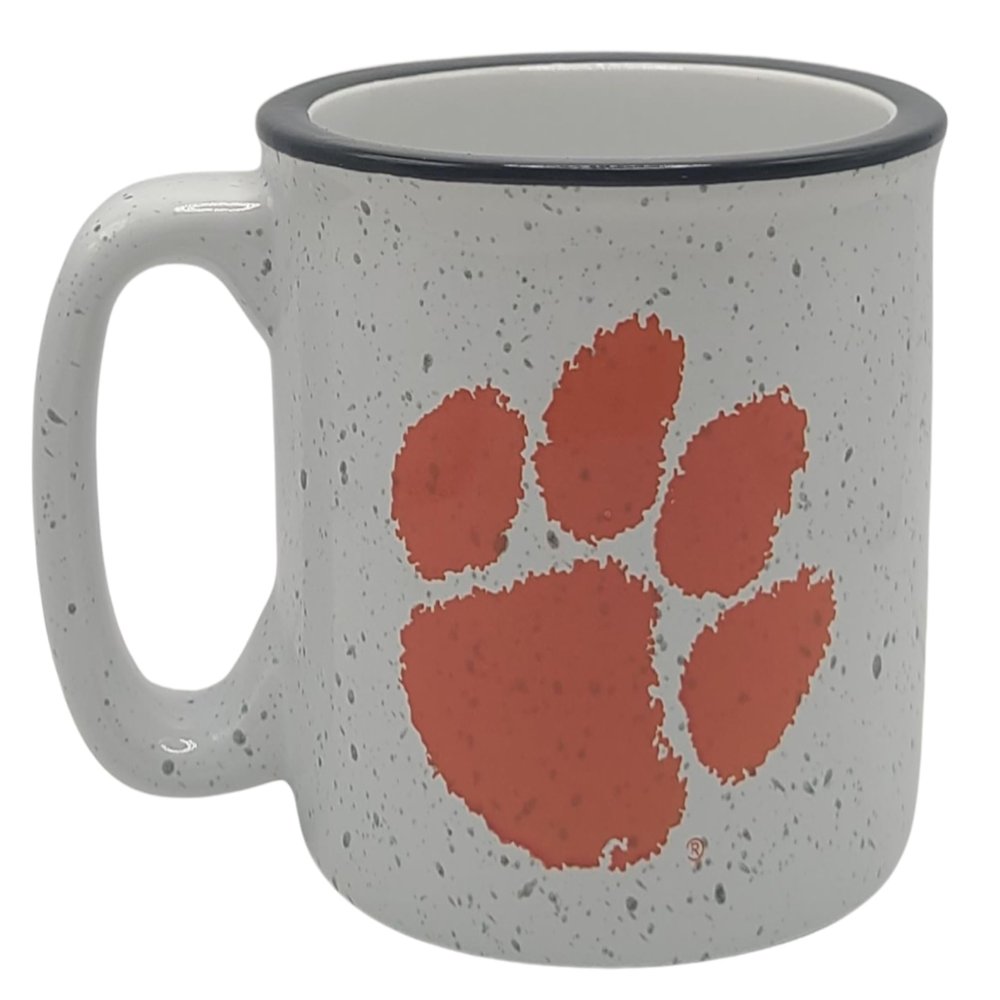 Boelter Brands Large Extra Thick 15oz Speckled Vintage Diner Campfire Coffee Mug NCAA Team Logo (Clemson Tigers)