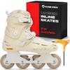 Flying Eagle F4 Raven Freeskates - Inline Skates Adult, Inline Speed Skates for Adults, Outdoor Roller Skate, Rollerblading, Skating Shoes, Rollerskates Adult - Sand White, Women's Size: 10 US / 42 EU view 1