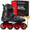 Flying Eagle F4 Raven Freeskates - Inline Skates Adult, Inline Speed Skates for Adults, Outdoor Roller Skate, Rollerblading, Skating Shoes, Rollerskates Adult - Black Fire, Men's Size: 8 US / 41 EU view 1