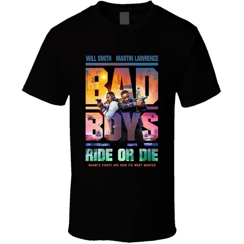 Bad Boys Ride Or Die Movie Fan T Shirt 3XL Black