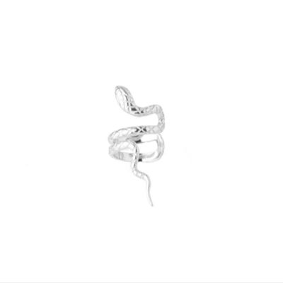 WIRPORR S925 sterling silver single earrings for women snake-shaped ear clips gold and silver creative non-pierced earrings(Material:Left Platinum), WIRPORR18