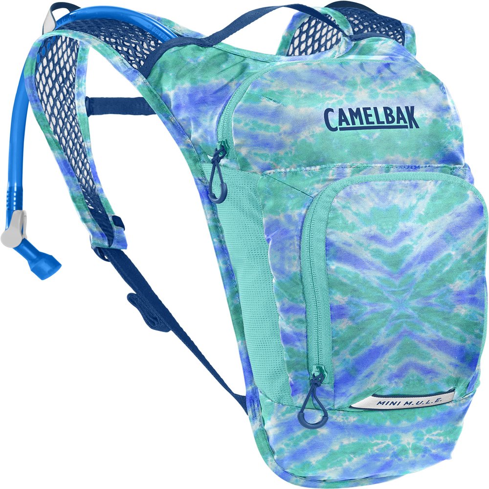 CamelBak Mini M.U.L.E. Kids Hydration Backpack for Hiking and Biking - 50oz, Tie Dye/Blue