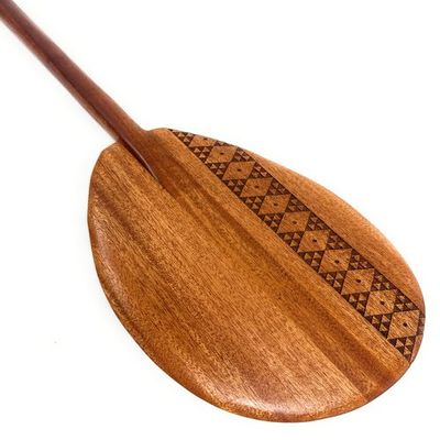 Tikimaster Koa Paddle 32 inch T-Handle with Etched Tapa #5 | #KOAM032TR05