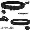 Adjustable Nylon Tactical Belt with Molle System for Hunting, Hiking, Airsoft, and Outdoor Adventures - Double-Layered, Heavy-DutyEDC Belt. (Black, Large) view 3
