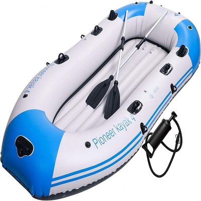 CukUJH Adult Inflatable Boat, 3-4 Person Rubber Dinghy, Inflatable Bamboo Raft Fishing Boat Set with Paddle and High Output Air Pump(Size:280 * 150 * 40cm)