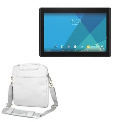 BoxWave Case Compatible with Glory Star Jarvis Touchscreen All in One (10.1 in) - Encompass Urban Bag, Over Shoulder Messenger Straps Handle Bag Pockets - Cool Grey