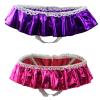 ALEPXS Safety Certification Mens Panties Sissy Lingerie 2 Pack Shiny Satin Ruffled Bloomer Tiered Skirted Panties for Crossdress(Color:Pink Purple) view 1