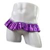 ALEPXS Safety Certification Mens Panties Sissy Lingerie 2 Pack Shiny Satin Ruffled Bloomer Tiered Skirted Panties for Crossdress(Color:Pink Purple) view 2