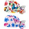 2 Packed Butterflies Floral Flowers Scrub caps Women Scrub caps Women Satin Lined Cute Scrub caps Women for Chef view 1