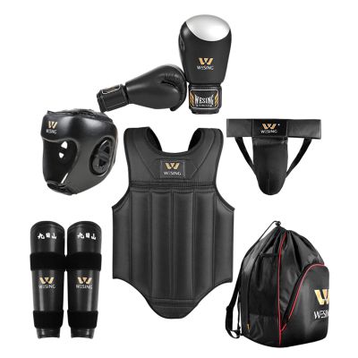 WESING Sanda Gears Set 6pcs for Men Women (Black, XXL)