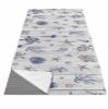 Coastal Starfish Yoga Mat Towel with Corner Pockets for Hot Yoga Non Slip,Absorbent Yoga Blankets Soft Gym Sweat Working Out Fitness Pilates Towels 70"x26" Ocean Turtle Seashells Jellyfish Wood Grain view 1