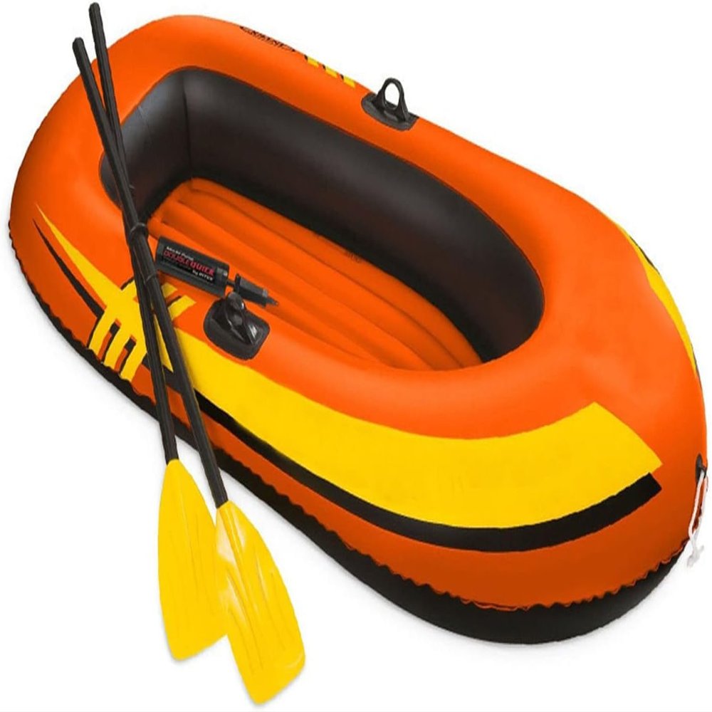 CukUJH PVC Portable Outdoor Inflatable Boat,1-2-3 Person Inflatable Fishing Boat Orange(Size:147x84x36cm)