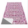 Boho Pink Flower Yoga Mat Towel with Corner Pockets for Hot Yoga Non Slip,Absorbent Yoga Blankets Soft Gym Sweat Working Out Fitness Pilates Towels 70"x26" Spring Leaves Modern Minimalist White view 1