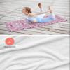 Boho Pink Flower Yoga Mat Towel with Corner Pockets for Hot Yoga Non Slip,Absorbent Yoga Blankets Soft Gym Sweat Working Out Fitness Pilates Towels 70"x26" Spring Leaves Modern Minimalist White view 4