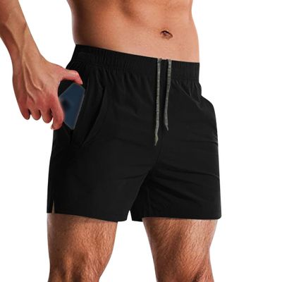 Maiyifu-GJ Mens Workout Athletic Shorts Lightweight Breathable Running Shorts Elastic Waistband Gym Short Pants with Pockets (Black,Small)