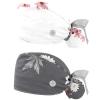2 Packed Peach Flowers Branch Scrub caps Women Chef hat Surgical Bouffant caps for Women for Kitchen view 1