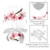2 Packed Peach Flowers Branch Scrub caps Women Chef hat Surgical Bouffant caps for Women for Kitchen view 4