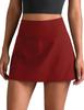 Colorfulkoala Dreamlux Skirts for Women High Rise Athletic Golf Tennis Skorts Built-in Shorts with Pockets(XXL, Merlot) view 1