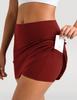 Colorfulkoala Dreamlux Skirts for Women High Rise Athletic Golf Tennis Skorts Built-in Shorts with Pockets(XXL, Merlot) view 2