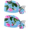 2 Packed Lilac Flowers Buds Green Leaves Scrub caps Women Scrub caps Women Satin Lined Scrub caps Surgical Women for Kitchen view 1