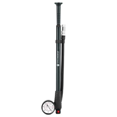 NineFit Basics Portable High-Pressure Bike Air Pump with Gauge for Fork & Rear, Titanium A, 33cm (12.99in)