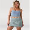 Colorfulkoala Dreamlux Skirts for Women High Rise Athletic Golf Tennis Skorts Built-in Shorts with Pockets(XL, Faded Denim) view 3