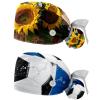 2 Packed Sunflower Leaves Basket Scrub caps Women Scrub Cap Men Surgical caps for Beauty Salon view 1
