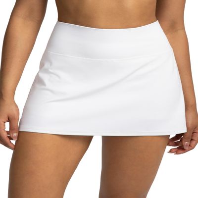 Colorfulkoala Dreamlux Skirts for Women High Rise Athletic Golf Tennis Skorts Built-in Shorts with Pockets(M, White)