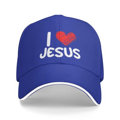 Jesus - I Love Jesus Gifts Baseball Cap Women Trucker Hat for Men Dad Hat Adjustable Snapback Hat Cowboy Hat Blue