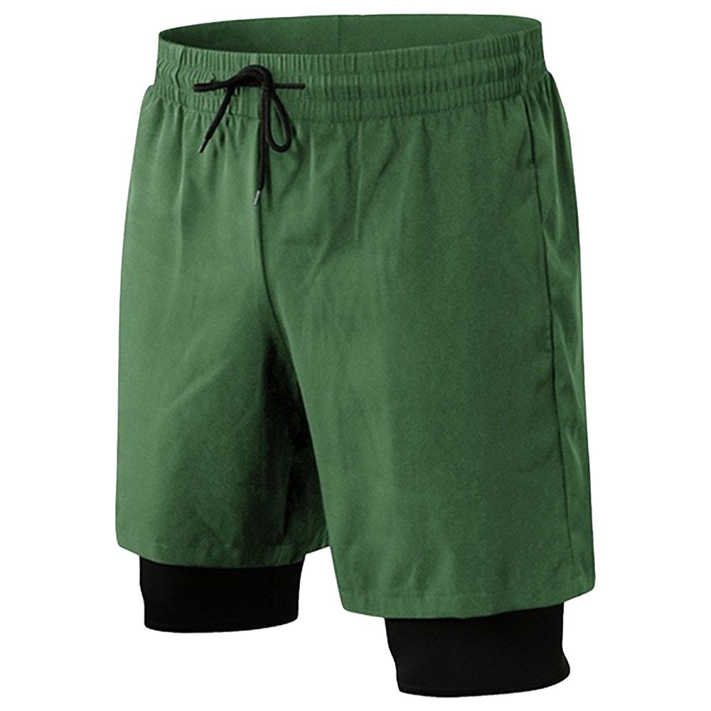 Maiyifu-GJ Workout Athletic Shorts for Men Lightweight Bodybuilding Training Shorts Casual Running Short Pants with Pockets (Army Green,Large)