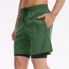 Maiyifu-GJ Workout Athletic Shorts for Men Lightweight Bodybuilding Training Shorts Casual Running Short Pants with Pockets (Army Green,Large) view 2