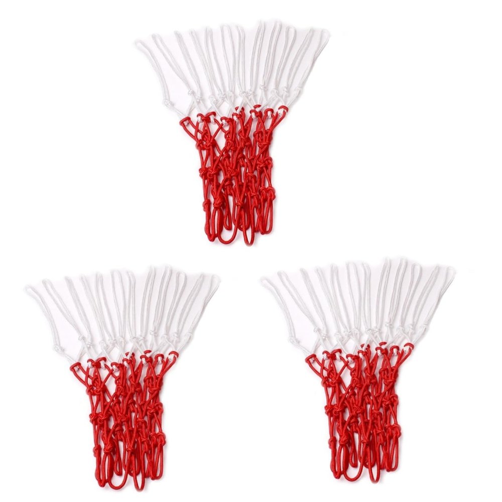 HANABASS 3pcs Professional Basketball Net Replacement Nylon Braided Net for Basketball Rim Weatherproof