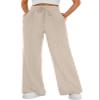 AUTOMET Womens Wide Leg Sweatpants Flare Lightweight Baggy Straight Leg Pants Oversized Joggers Fall Fashion 2025 Beige M view 1