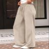 AUTOMET Womens Wide Leg Sweatpants Flare Lightweight Baggy Straight Leg Pants Oversized Joggers Fall Fashion 2025 Beige M view 3