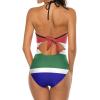 Adugen Origei Women's Bikini South African Flag Vacation One-Piece Beach Swimsuit Bathing Suit 2XL view 4