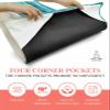 Abstract Turquoise Yoga Mat Towel with Corner Pockets for Hot Yoga Non Slip,Absorbent Yoga Blankets Soft Gym Sweat Working Out Fitness Pilates Towels 74"x26" Shabby Chic Summer Grey Beach Wave view 3