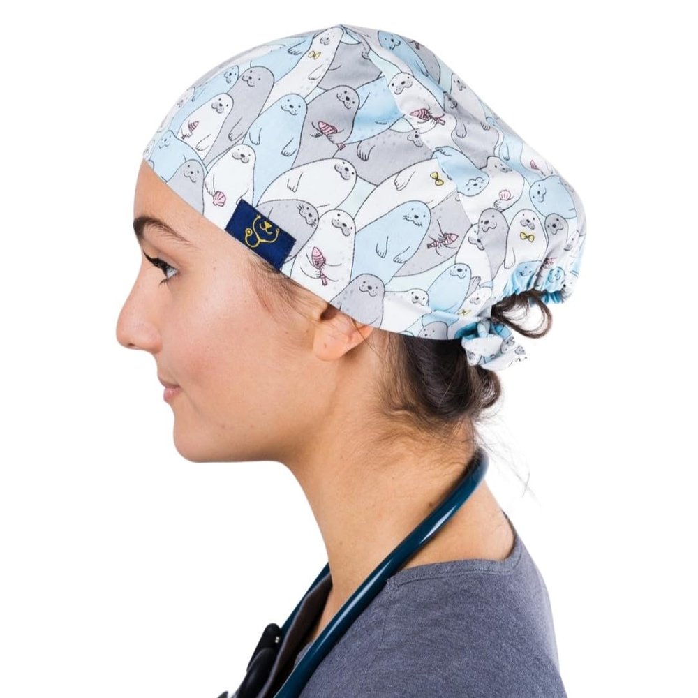 Dr. Woof Apparel Scrub Cap - Cotton Surgical Caps for Women and Men - Cute Reusable Uniform Cap for Medical Professionals - Nursing and Doctor Gear