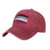 Asexual Flag LGBT Cowboy Hat Men Vintage Baseball Cap Women Trucker Hat Dad Hat Adjustable Snapback Hat Red view 2