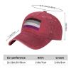 Asexual Flag LGBT Cowboy Hat Men Vintage Baseball Cap Women Trucker Hat Dad Hat Adjustable Snapback Hat Red view 4