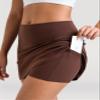 Colorfulkoala Dreamlux Skirts for Women High Rise Athletic Golf Tennis Skorts Built-in Shorts with Pockets(XS, Roasted Chestnut) view 2