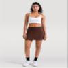 Colorfulkoala Dreamlux Skirts for Women High Rise Athletic Golf Tennis Skorts Built-in Shorts with Pockets(XS, Roasted Chestnut) view 3