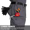 Zoofly Cargo Work Pants for Men Elastic Waist Waterproof Mens Tactical Pants with Pockets Outdoor Hiking Pants Ripstop Grey 32W*30L view 3