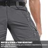 Zoofly Cargo Work Pants for Men Elastic Waist Waterproof Mens Tactical Pants with Pockets Outdoor Hiking Pants Ripstop Grey 32W*30L view 4