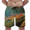 Men's Swim Trunks Brook Trout Fly Fishing Beach Shorts Quick Dry Summer Bathing Suit Swimwear Beachwear with Pockets view 1