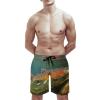 Men's Swim Trunks Brook Trout Fly Fishing Beach Shorts Quick Dry Summer Bathing Suit Swimwear Beachwear with Pockets view 2